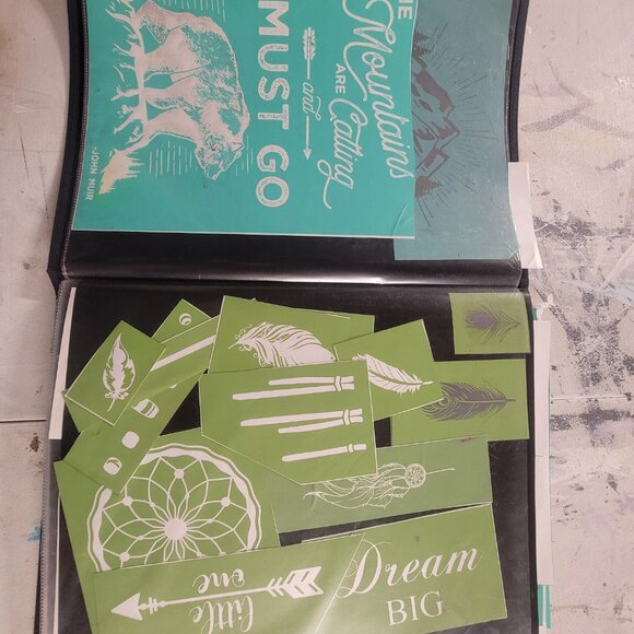 Bundle 2 ~ Reusable Silk Screen Stencils ~ 18 x 15 Binder ~ Adventure, Kids - Picture 3 of 16